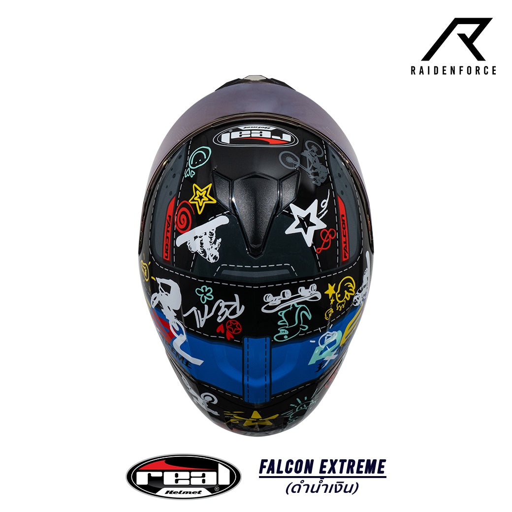 หมวกกันน็อค REAL Helmet Falcon  Extreme ดำน้ำเงิน