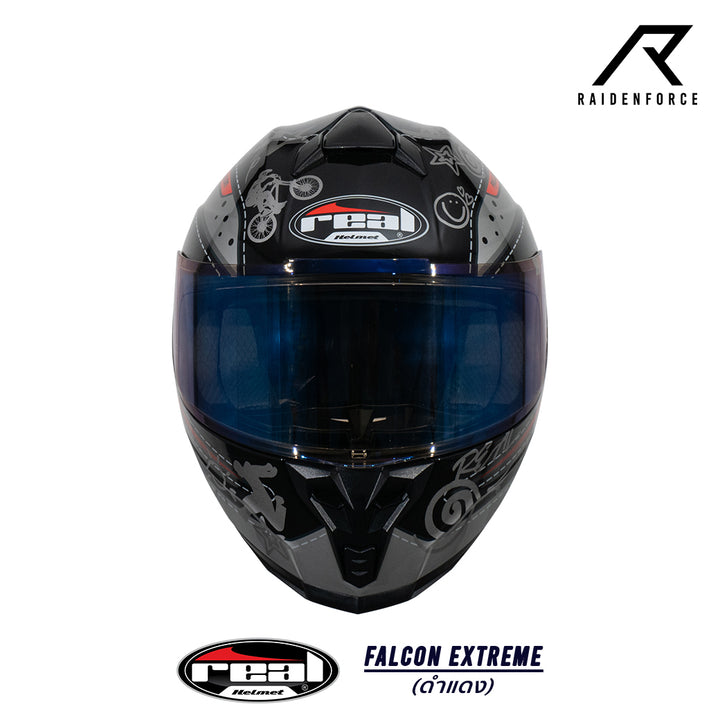 หมวกกันน็อค REAL Helmet Falcon  Extreme ดำแดง