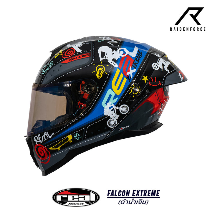 หมวกกันน็อค REAL Helmet Falcon  Extreme ดำน้ำเงิน