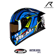 หมวกกันน็อค REAL Helmet Raptor Devil สีฟ้า