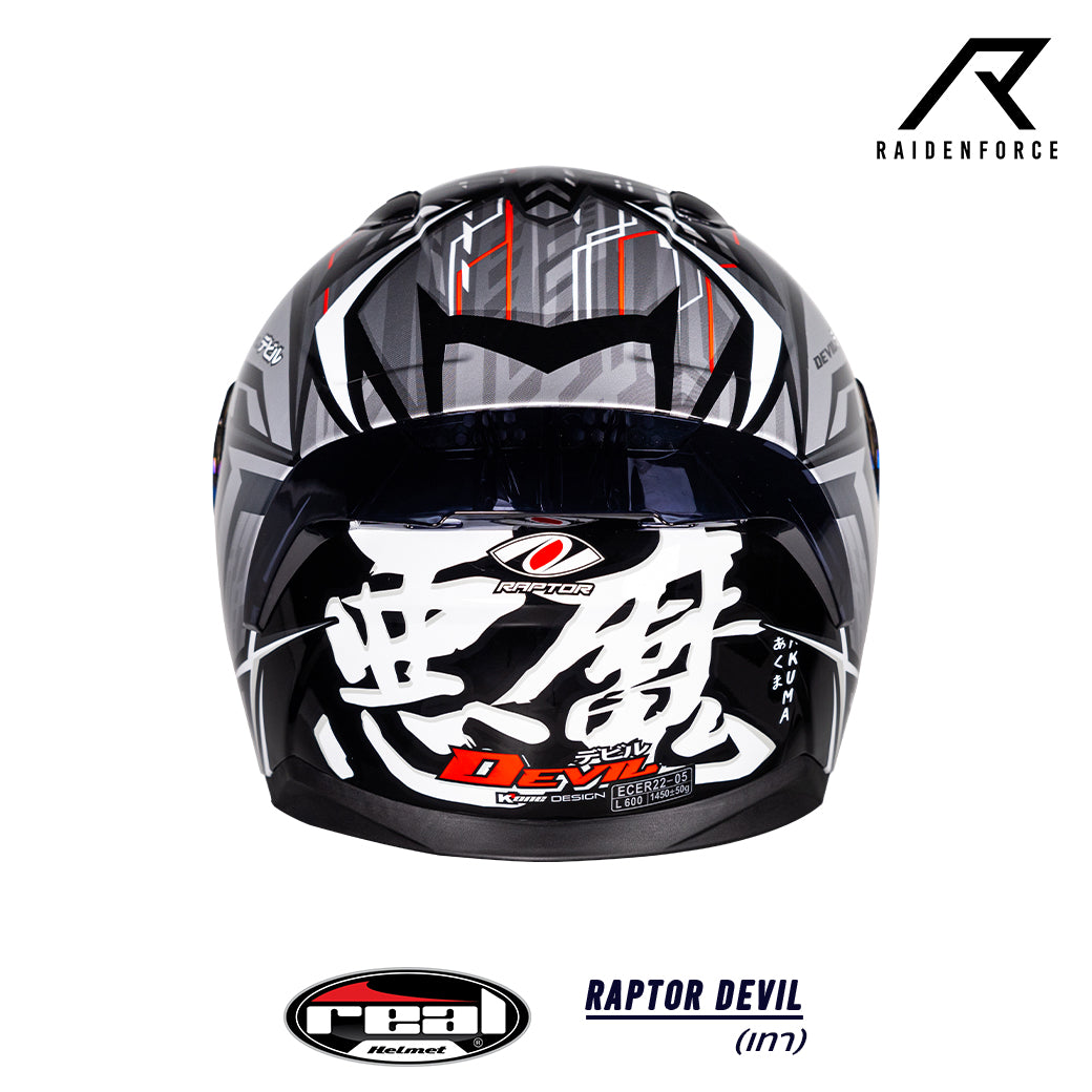 Rayvelk Raptor REAL Helmet Raptor Devil, gray – RAIDENFORCE ONLINE&E-COM