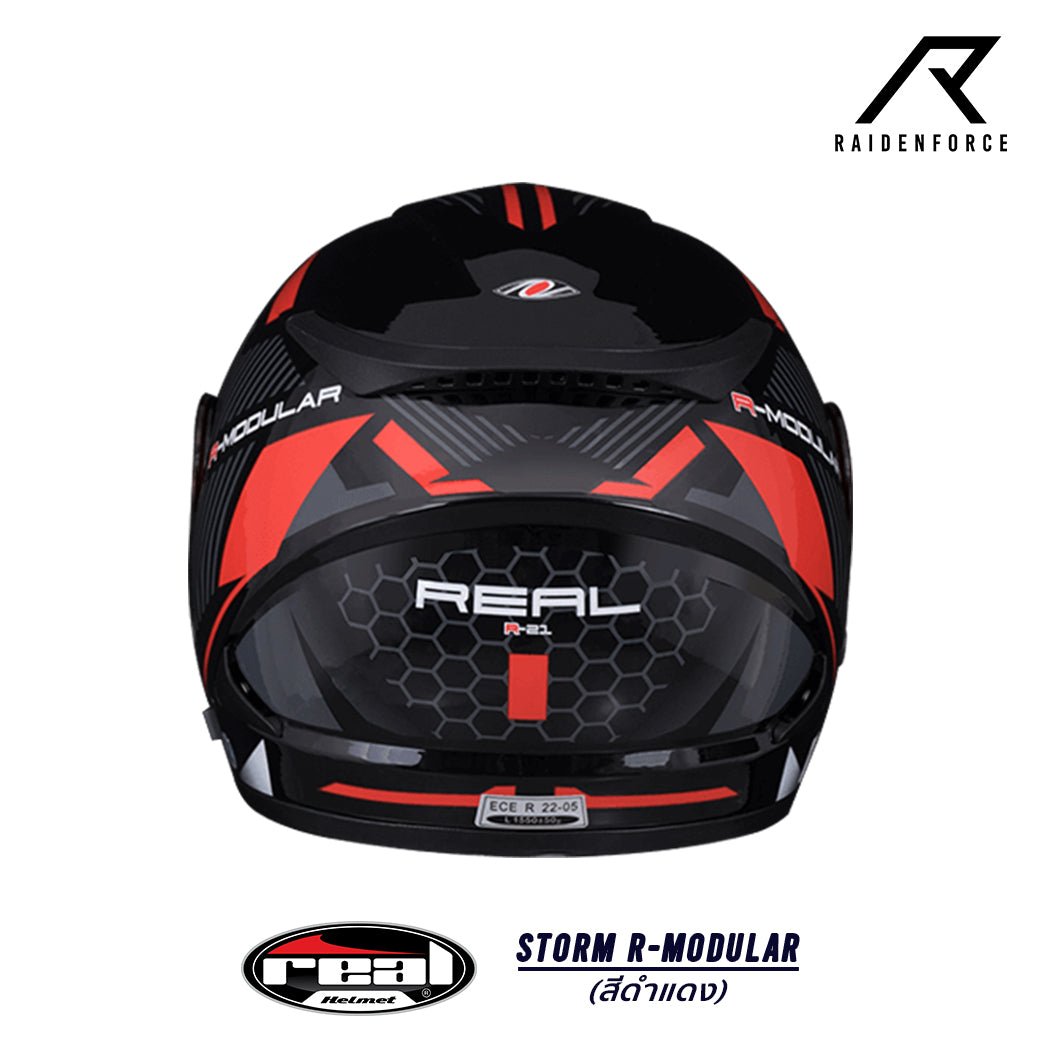 REAL Helmet STORM R-MODULAR black and red