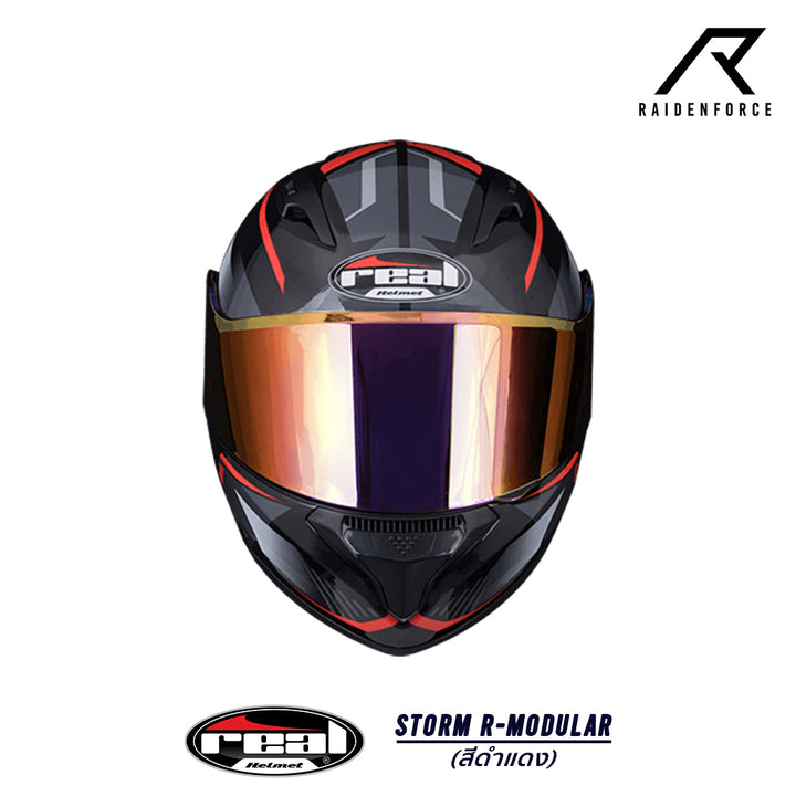REAL Helmet STORM R-MODULAR black and red