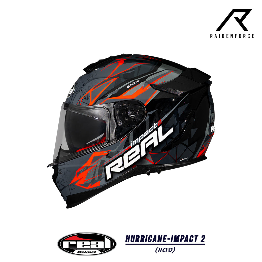 หมวกกันน็อค Real Helmet Hurricane-Impact 2   แดง