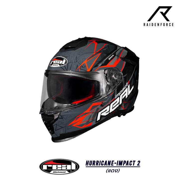 หมวกกันน็อค Real Helmet Hurricane-Impact 2   แดง