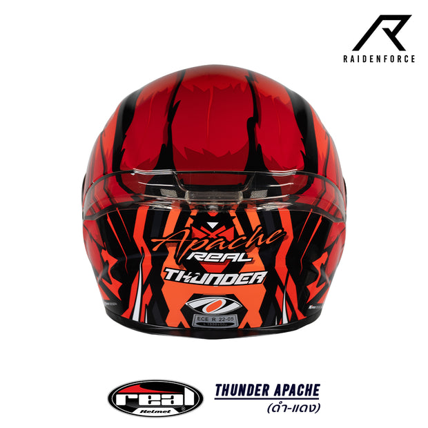 หมวกกันน็อค Real Helmet Thunder Apache สีดำแดง