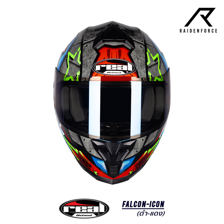 หมวกกันน็อค Real Helmets Falcon-Icon ดำ/แดง