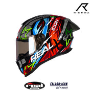 หมวกกันน็อค Real Helmets Falcon-Icon ดำ/แดง