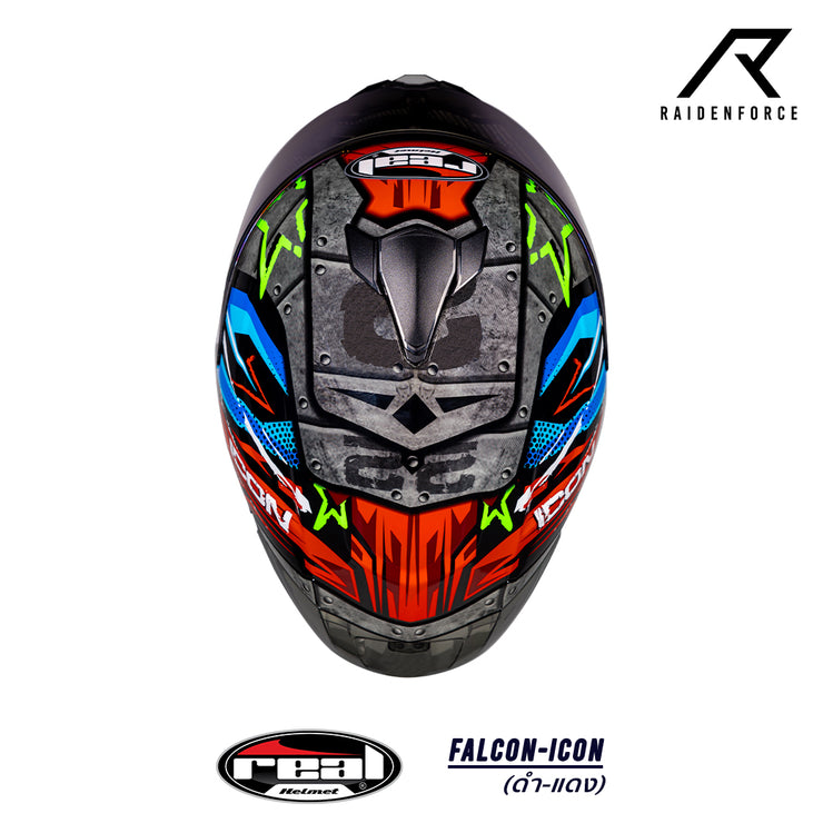 หมวกกันน็อค Real Helmets Falcon-Icon ดำ/แดง