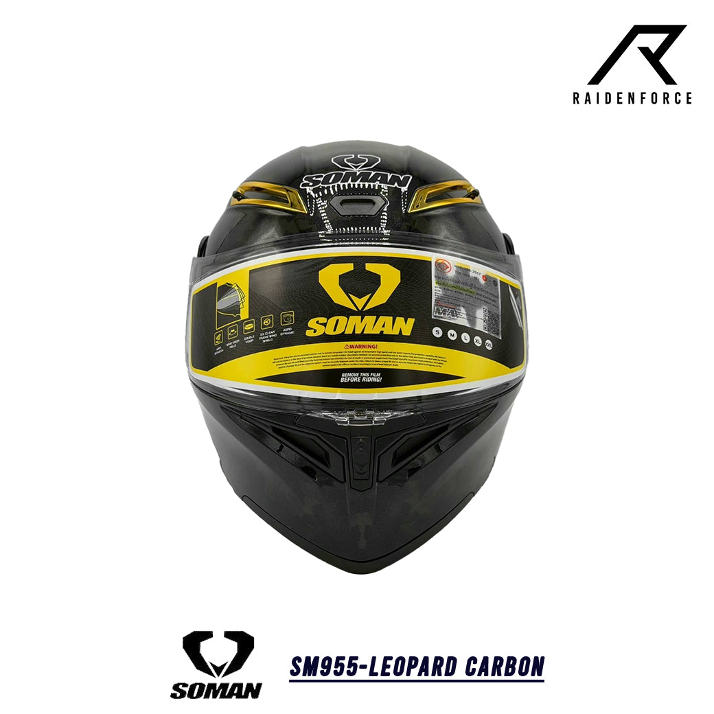 หมวกกันน็อคยกคาง SOMAN - SM955 Leopard คาร์บอนไฟเบอร์