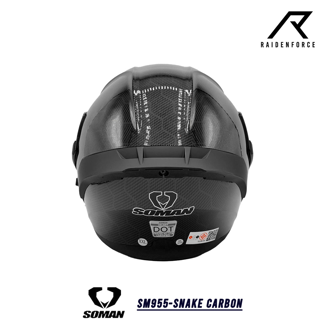 หมวกกันน็อคยกคาง SOMAN - SM955 Snake คาร์บอนไฟเบอร์