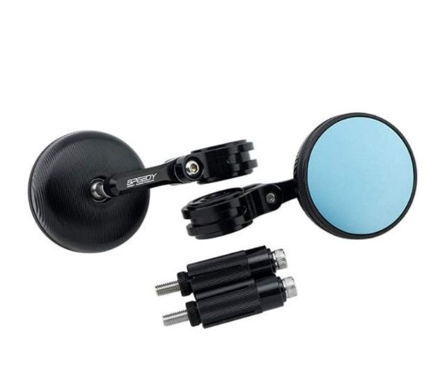 CNC round handlebar end mirror 3D 60MM SPEEDY black
