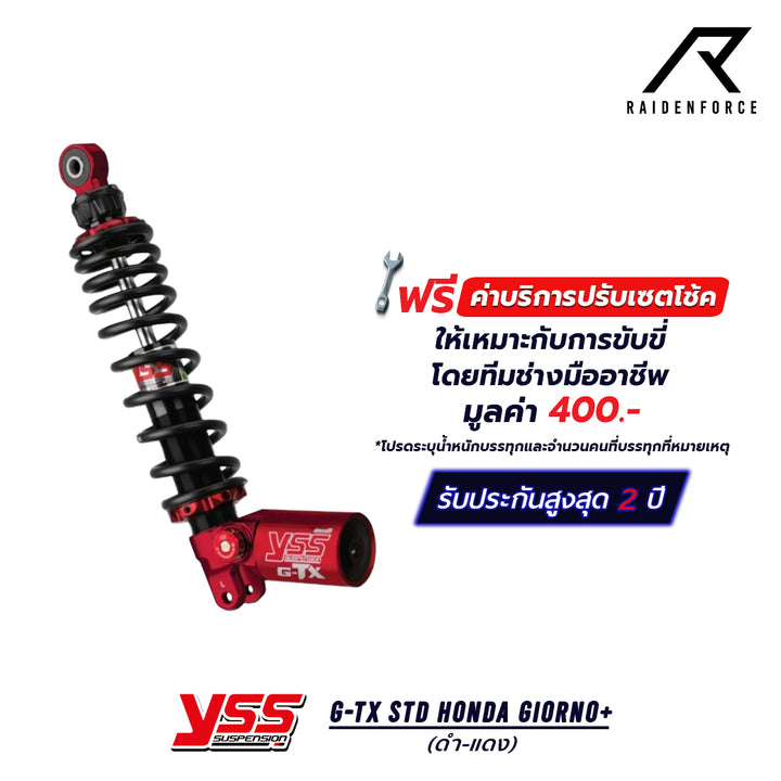 Shock YSS G-TX Honda Giorno+ RED series, red/black color