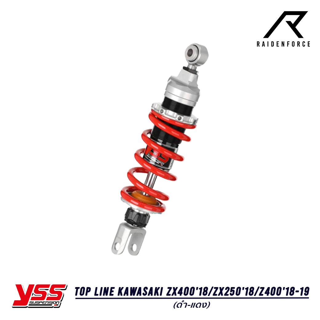 โช้ค YSS Top line Kawasaki ZX400'18 / ZX250'18 / Z400'18-19 สีดำ/แดง