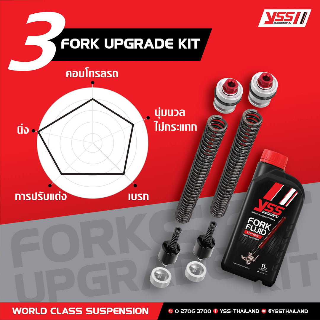Front shock upgrade kit YSS Fork Upgrade Kit Honda Forza300'18-20/Forza 350'20-22