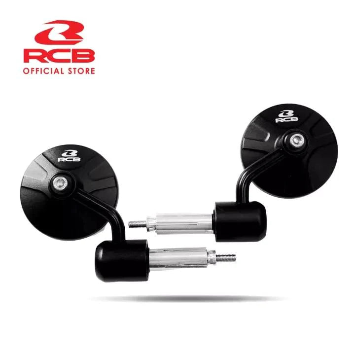 Racingboy S7 handlebar end mirror, black (round shape)