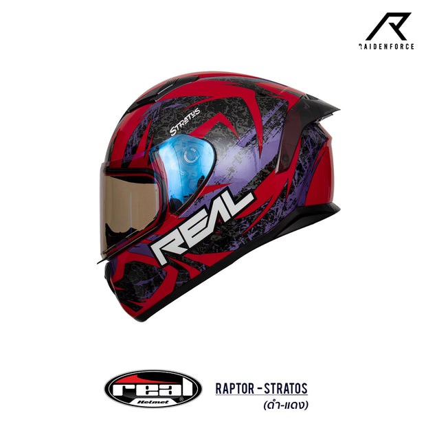 หมวกกันน็อค REAL Helmet Raptor Stratos ดำ-แดง