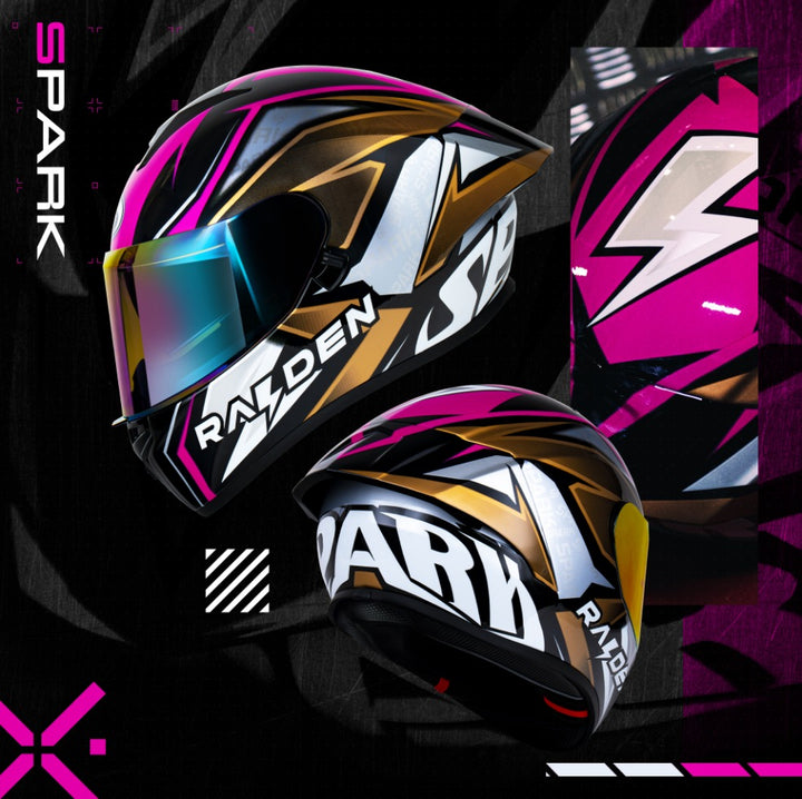 RAIDEN SPARK BOLT PINK GOLD HELMET