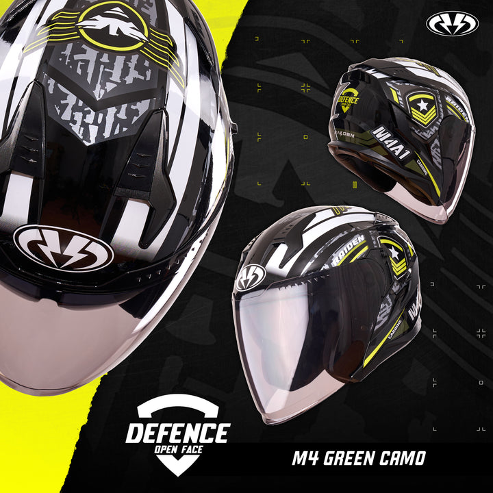 Raiden Defense Open face M4 Green Camo Helmet