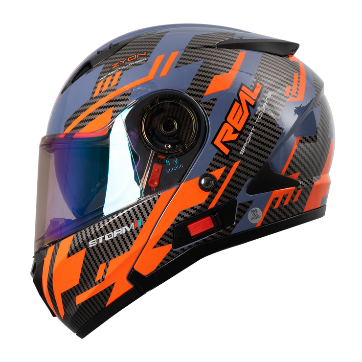 หมวกกันน็อค REAL Helmet STORM Zyon เทาส้ม