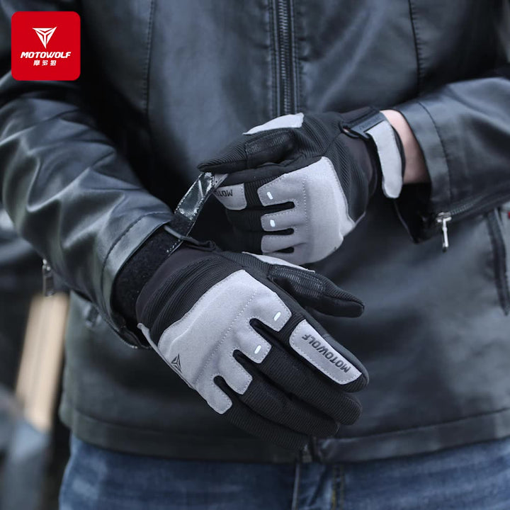 MOTOWOLF gloves, model 0325, gray