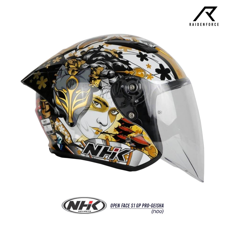 NHK OpenFace S1 GPPRO-GEISHA Gold Helmet