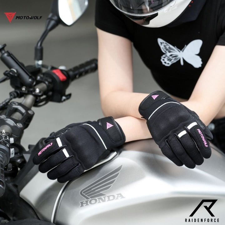 MOTOWOLF gloves, model 0322 LADYGLOVE, black